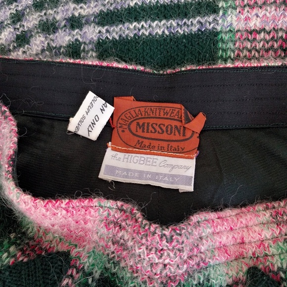 Vintage 70s Missoni Plaid Sweater Knit Skirt v-day - Picture 7 of 7